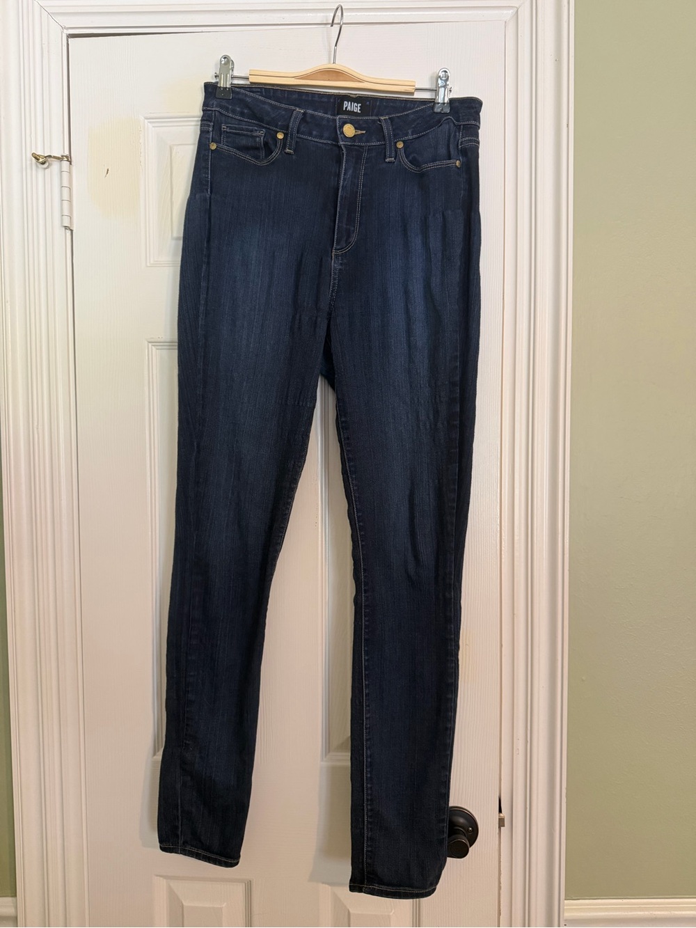 PAIGE Dark Indigo High-Rise Skinny Jeans